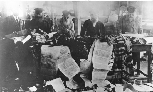 Destroyed torah scrolls from the pogroms