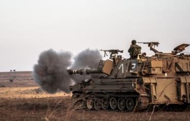 An IDF artillery vehicle on the Golan Heights 