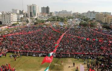 Palestinian rally in Gaza, December 2013.  