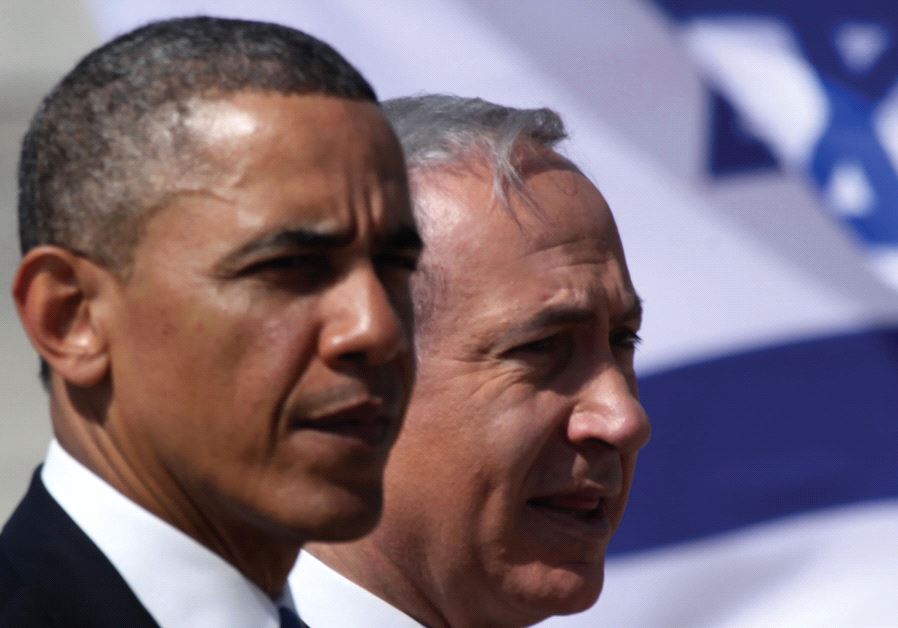 PRIME MINISTER Benjamin Netanyahu stands with President Barack Obama