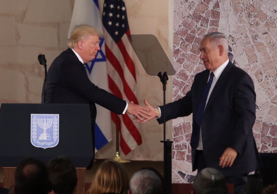 US President Donald Trump and Prime Minister Benjamin Netanyahu at the Israel Museum