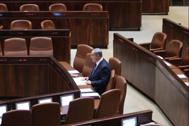 PM Benjamin Netanyahu at the Knesset (photo credit: MARC ISRAEL SELLEM/THE JERUSALEM POST)