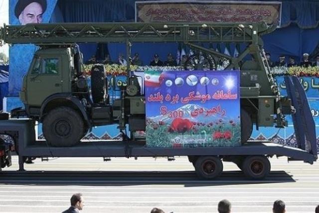 Iran displays parts of S-300 air defense missile system imported from Russia in parade on "National Army Day." (photo credit: FARS)