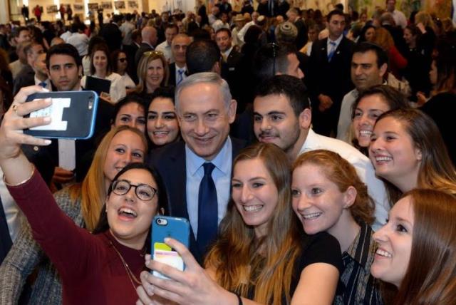 Prime Minister Benjamin Netanyahu at Knesset event honoring the 100 year connection of American Jewry and Israel  (photo credit: HAIM ZACH/GPO)