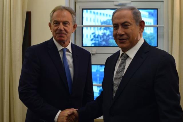 PM Netanyahu with Tony Blair (photo credit: KOBI GIDEON/GPO)