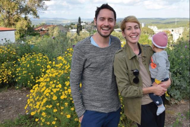 The result of a life-changing meeting in Goa, India: Katharina Hoeftmann with husband Nahum and son Ari (photo credit: Courtesy)