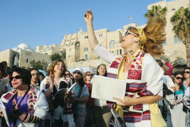 Members of Women of the Wall at a prayer service at the Kotel in 2013 (photo credit: MARC ISRAEL SELLEM)