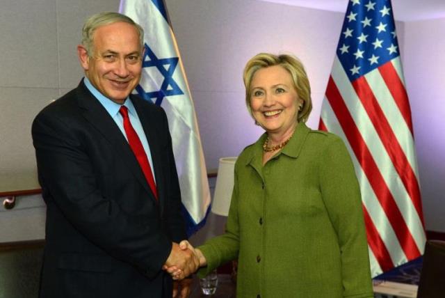 Prime Minister Benjamin Netanyahu and Democratic nominee Hillary Clinton (photo credit: KOBI GIDEON/GPO)