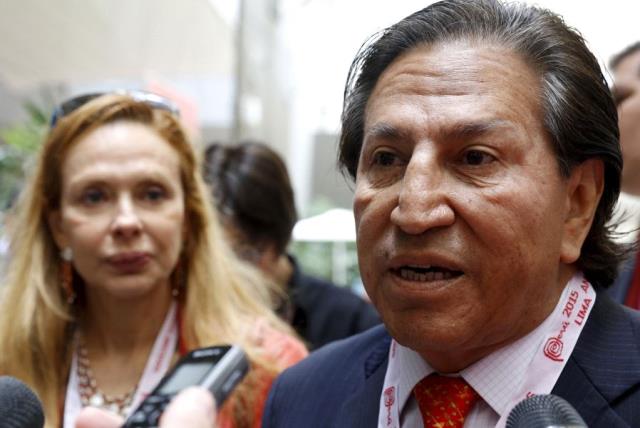 Former Peru's President Alejandro Toledo and his wife Eliane Karp  (photo credit: REUTERS)