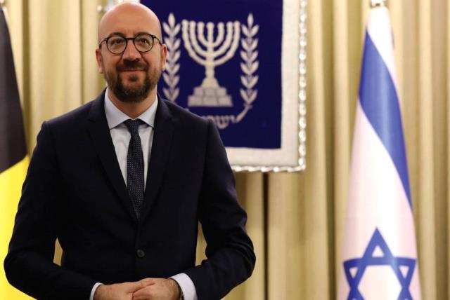 BELGIAN PRIME Minister Charles Michel at his meeting with President Reuven Rivlin earlier this month (photo credit: REUTERS)