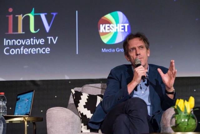 Hugh Laurie at Keshet’s Innovative TV Conference in Jerusalem (photo credit: ODED KARNI/INTV)