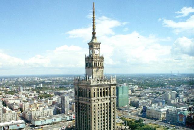 AN AERIAL view of the Palace of Culture in Warsaw that was built in 1955. During the communist era, many Jews were purged and accused of being ‘Zionists.’ (photo credit: REUTERS)