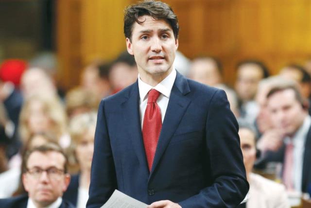 CANADA’S PRIME MINISTER Justin Trudeau in the House of Commons on Parliament Hill in Ottawa. (photo credit: REUTERS)