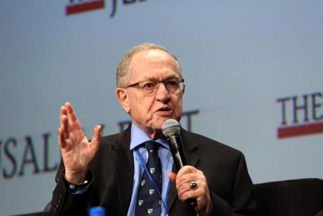 Alan Dershowitz at the Jerusalem Post Conference in New York, May 7, 2017 (photo credit: SIVAN FARAG)