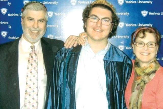 MARK AND ELLEN NEWMAN with Ariel at his high-school graduation a few months before his death. (photo credit: Courtesy)