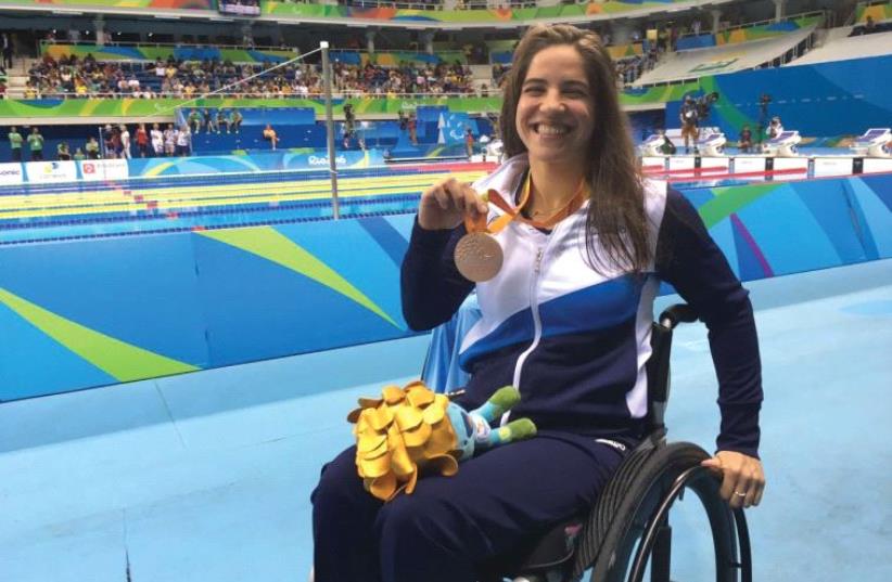 Israeli swimmer Inbal Pezaro claimed the Israeli delegation’s third medal of the Rio Paralympics, which will come to an end with tonight’s closing ceremony. (photo credit: KEREN ISAACSON)