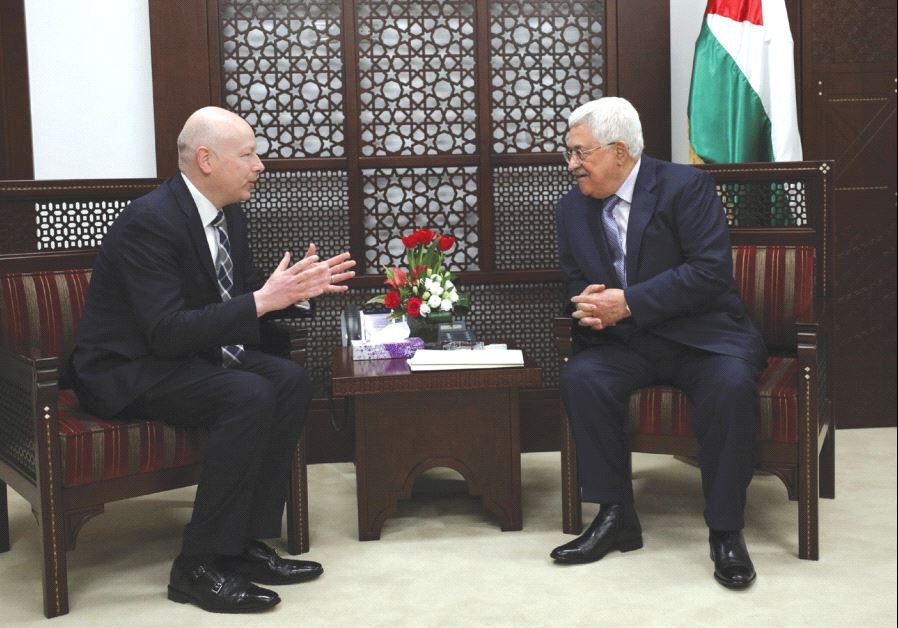 PALESTINIAN AUTHORITY President Mahmoud Abbas meets with Jason Greenblatt, US President Donald Trump